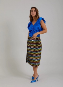 Coster Skirt In Printed Sequins 